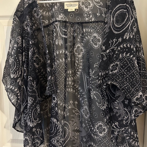 Denim&Supply Ralph Lauren Black Paisley Women's Top size S - Picture 1 of 6